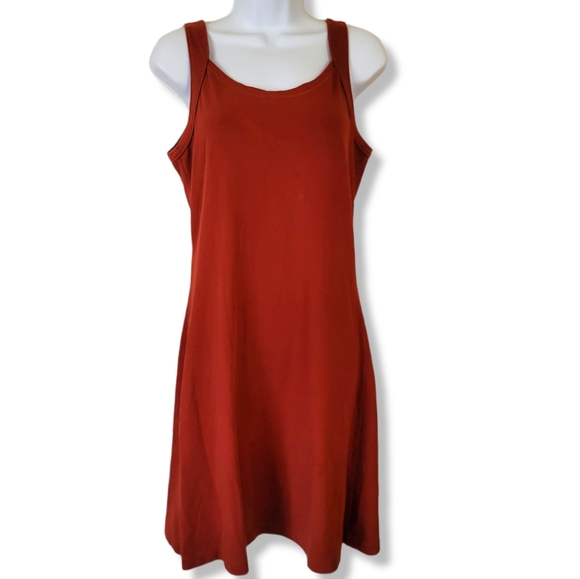 Patagonia Dresses & Skirts - Patagonia burnt red jersey athletic tank dress size M